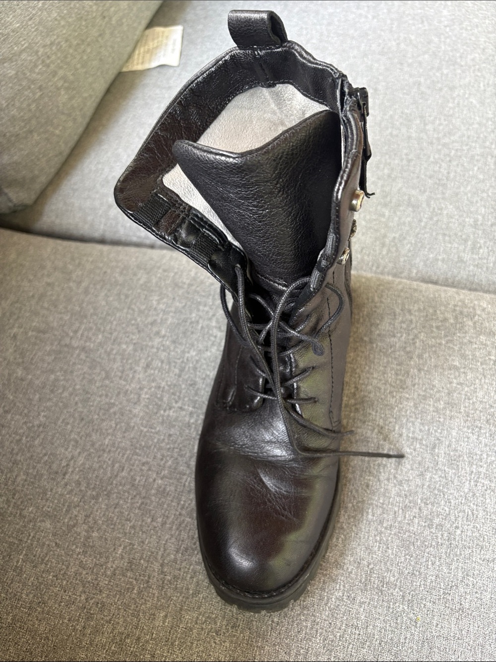 Miz Mooz Black Leather Lace-Up Combat Boot size EU 39 / US 8.5 or 9